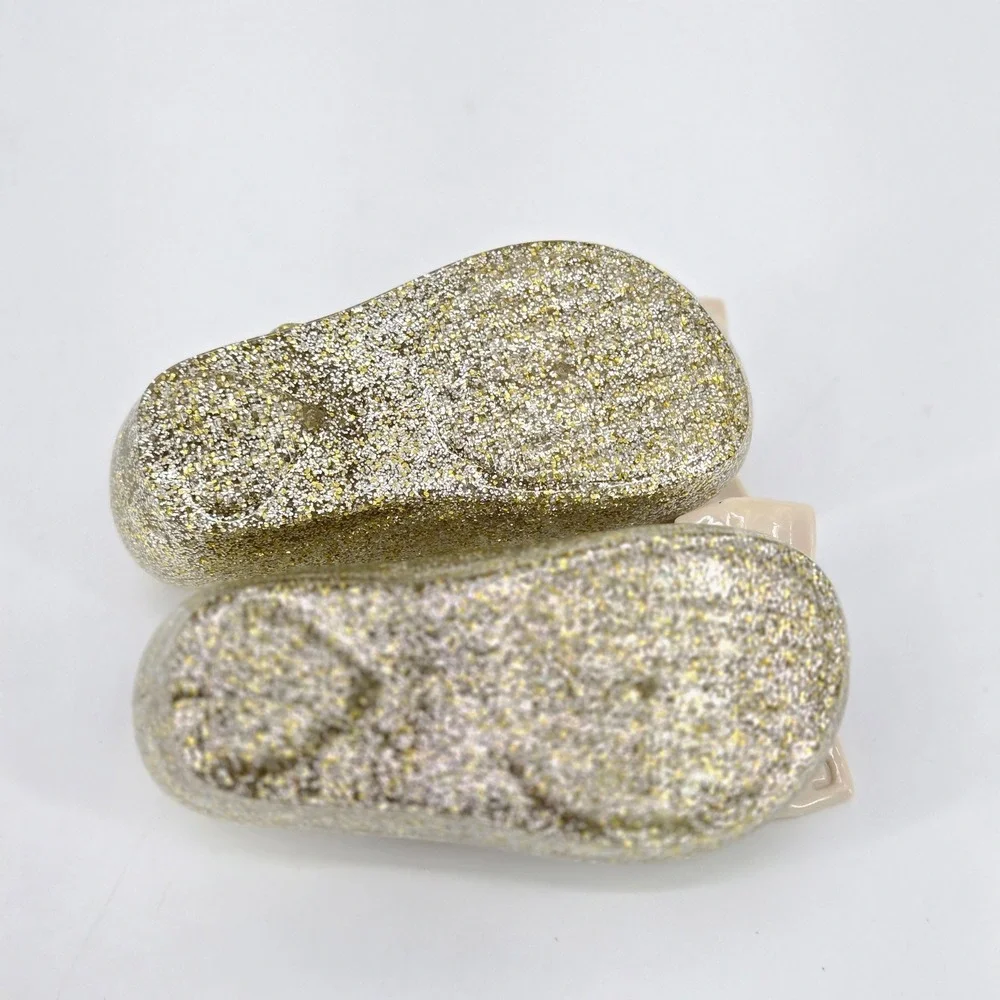 Mini DD Kids Sparkly Crown Jelly Flats Mary Jane Dress Shoes Lot Of 2 Size 5